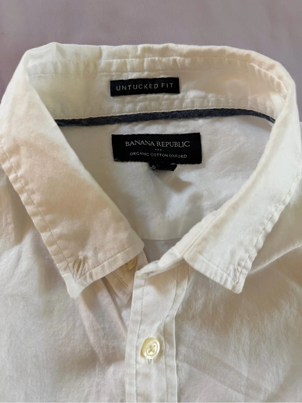 Banana Republic Cream Oxford Button-Up Shirt